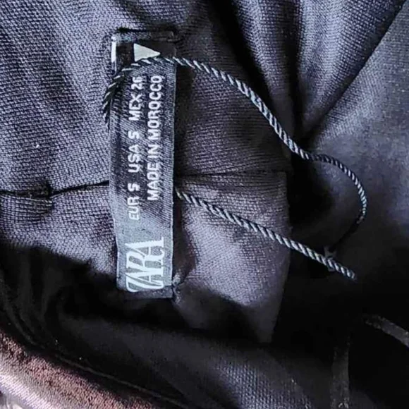 Zara Metallic Chocolate Brown Mini Dress with Sculptural Rose Detail - Picture 6 of 7